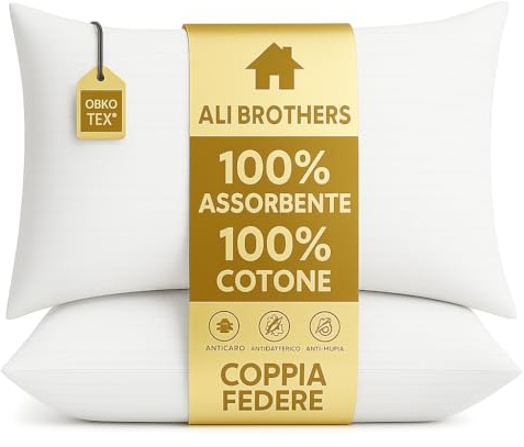 Federe Cuscino Letto 50x80 Cotone Bianco Assorbente Antisudore Antiacaro Antimuffa Copricuscini Letto Copricuscino In Cotone Federe Cuscino Certificato Oeko Tex
