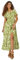 Roman Originals Shirred Empire Waist Dress for Women UK Ladies Midi Maxi Summer Spring Tiered Frill Hem Short Sleeve V Neck Button Through Boho Bohemian Holiday Cruise - Lime - Size 20