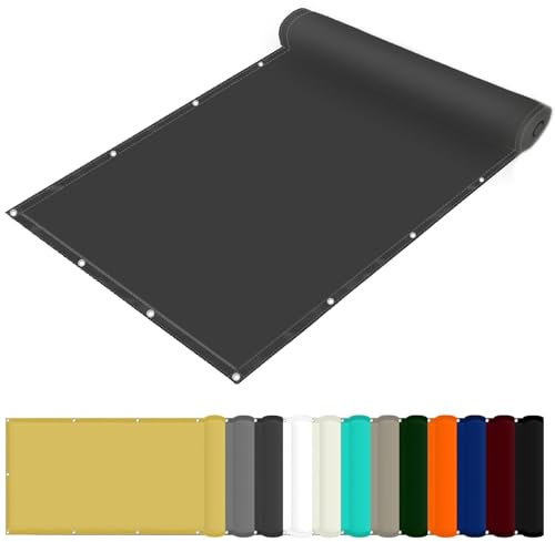 Velas de Sombra para Patio 110 x 360 cm Impermeable Toldos Vela Materiale Resistente e Traspirante per Protezione Solare para Plantas Flores Exteriores Balcón Pérgola Trasero, Gris Oscuro