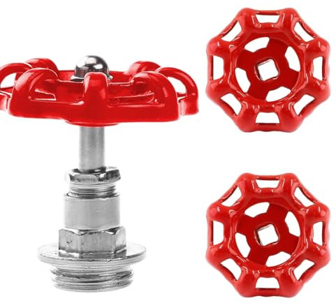 WeddHuis 2 Stück Metall Wasserrohr Ventil 6 x 6 mm Handrad Kugelhahn Eisen Wasserhahn Griff Blau Absperrventil Ersatz