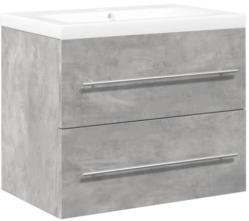 vidaXL Ensemble de Meubles de Salle de Bain 2 pcs Gris béton, Armoire de Salle de Bain, Meuble de Salle de Bain, Meuble de vestiaire