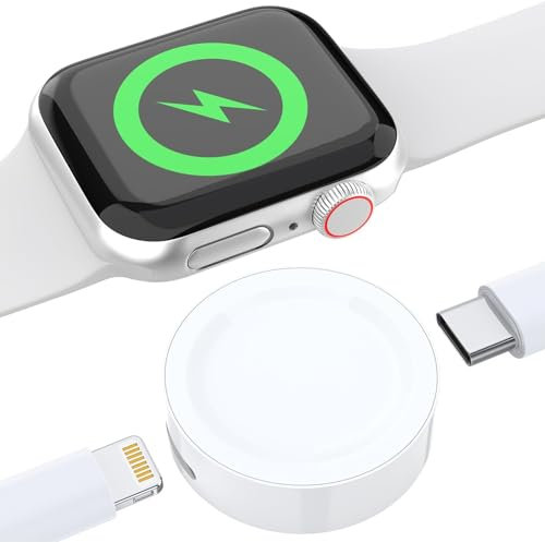 Portable Apple Watch Charger, 2024 New Wireless Magnetic iWatch Charger with IP and Type C Dual Input Ports,Travel Wireless Watch Charging Dock for Apple Watch Series 9/8/7/Ultra/SE/6/5/4/3/2/1