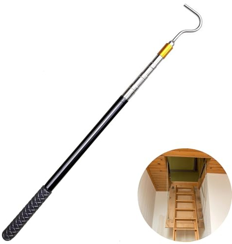 Bastoni per Tende Ganci per Tende Bastone a Pressione per Tenda Telescopica con Gancio Asta di Tensione Regolabile per Parasole con Gancio Apriscatole Camper Asta