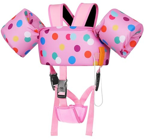MoKo Kids Swimming Vest, 20-50 lbs Toddler Floaties, Arm Band Floaties with Adjustable Strap, Swim Jacket Water Wing Pool Float, Water Sports Learning Swim Training Equipment, Light Purple