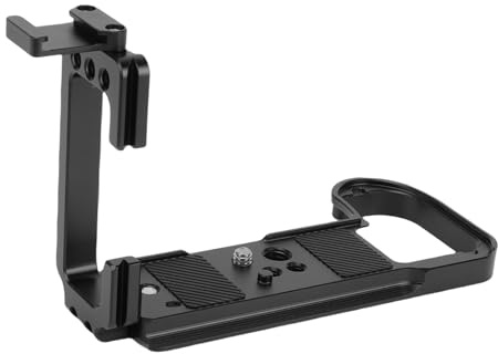 Luocute Staffa a Forma di L, Piastra a Sgancio Rapido per Fotocamera Z5II Staffa a L in Lega di Alluminio con Prese Filettate da 1/4 e 3/8
