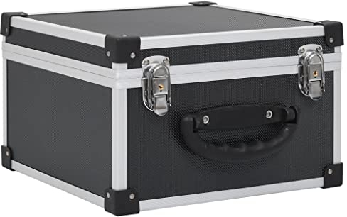 vidaXL CD Koffer für 40 CDs mit 2 Schlüsseln DJ Case Box Alukoffer Aufbewahrungsbox Transportbox Sortimentskoffer Aluminium ABS Schwarz DVD
