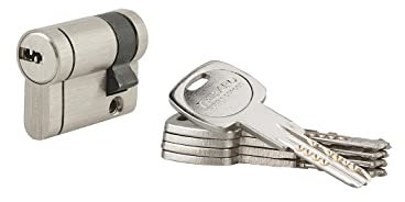 Mezzo cilindro Trafic 12 30X10mm, nichel, antiperforazione, antirottura, 5 chiavi piatte reversibili- THIRARD