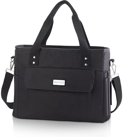 DEKORD Kühltasche 17 L, faltbar & wasserdicht, Isoliertasche für Lebensmittel, Lunch Bag für Arbeit, Schule, Picknick, Reisen, Thermotasche für Damen und Herren, praktischer Transport, Schwarz