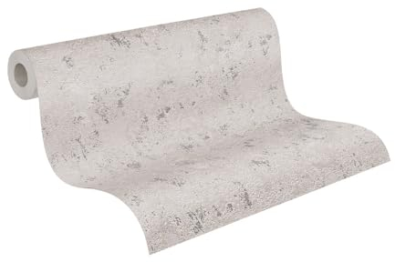 A.S. Création Carta da parati strutturata grigio beige argento metallizzato, carta da parati da parete 393873, di alta qualità, per camera da letto, 10,05 m x 0,53 m, made in Germany