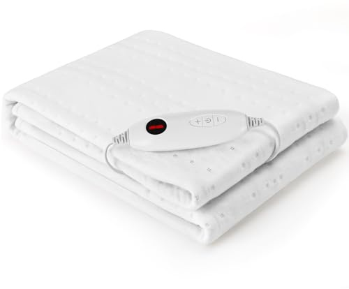 Clevich Surmatelas chauffant 150 x 80 cm - 100 W - Lavable en machine - Pour lit simple - Avec arrêt automatique de 8 heures - 6 niveaux de température - Contrôleur amovible