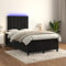 Willood Boxspringbett mit Matratze & LED Schwarz 120x200 cm Samt Knöpfe
