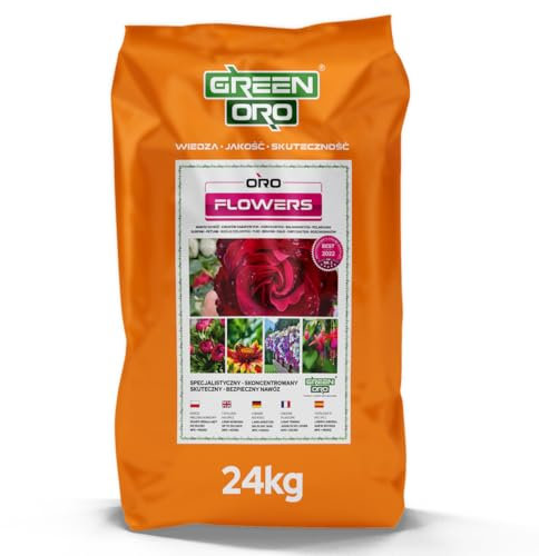 GREEN ORO ORO FLOWERS 24KG – Fertilizante de liberación prolongada para rosales y flores de parterre, fertilizante especial