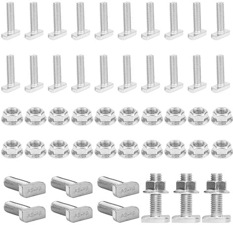 Flanschmutter Hammerkopfschrauben M8 x 20 mm: 20 Stück Edelstahl Hammerkopfschrauben Set mit Flanschmuttern für Solarpanel-Halter Photovoltaik-Aluprofil