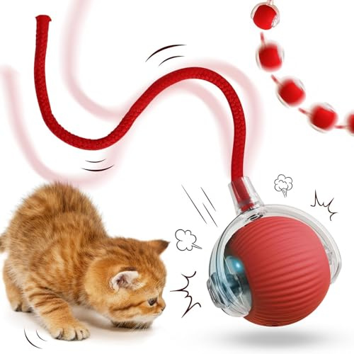 JIASHA Giochi interattivi per gatti,pallina interattiva per gatt,pallina gatto automatica,Electric Cat Toy Ball,palla elettrica per gatt,Pet Smart Rolling Ball,USB ricaricabile,rotante a 360°(A)