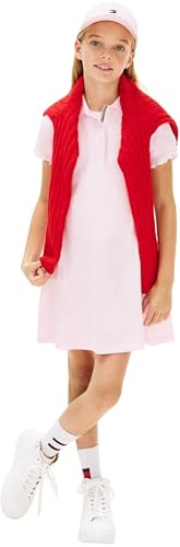 Tommy Hilfiger Flickors veckad poloklänning Ss KG0KG08342 klänningar, rosa (tidigt rosa) 8 år