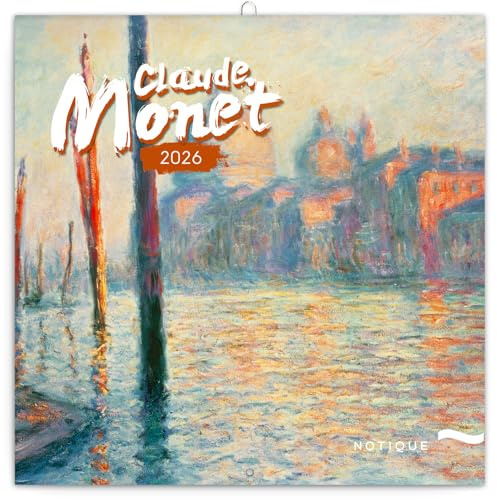 NOTIQUE Calendrier mural 2026 Claude Monet - avec calendrier mensuel - 30 x 30 cm (30 x 60 cm) ouvert