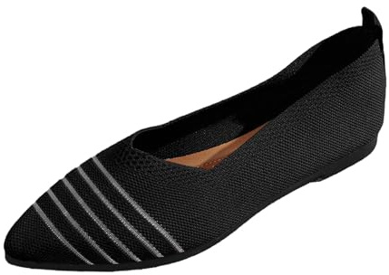 Elegant Flat Shoes Women's Elegant and Comfortable Pumps Evening Shoes Leisure Dance Shoes Low Shoes Dress Shoes Lightweight Bridal Shoes Wedding Shoes Non-Slip Mesh Breathable, black, 5 UK