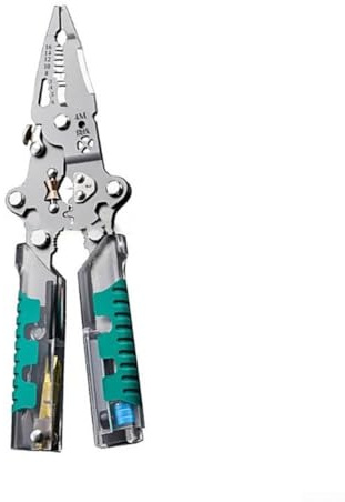Pinza Spelafili Professionale 18 in 1 Pieghevole con Tester di Tensione – Spelacavi Multifunzione in Acciaio per Elettricista, Auto e Manutenzione, 22.4cm