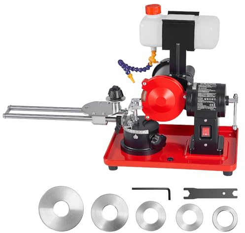 VEVOR Circular Saw Blade Sharpener with Water Tank, 370W 3590RPM Rotary Angle Mill Grinder, Water Injection Sharpening Machine with 5 Grinding Wheel - Fits Φ3.2 to Φ27.5 Circular Saw Blades