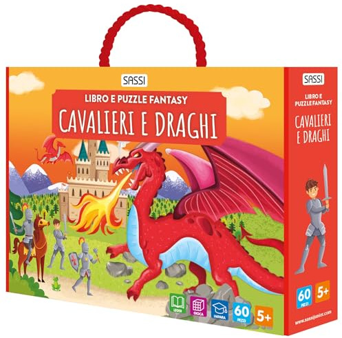 Cavalieri e draghi. Libro e puzzle fantasy. Ediz. a colori. Con puzzle sagomato