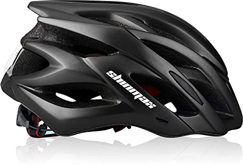 Casco Bici Uomo Donna, Caschi da Corsa, Scooter, MTB, Monopattino, Casco Bici Luce di LED con Visiera Protezione di Sicurezza, Taglia Regolabile