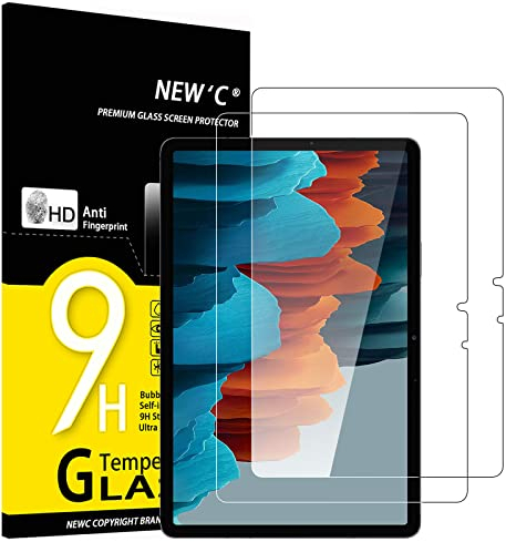 NEW'C 2 Stück, Schutzfolie für Samsung Galaxy Tab S8 2022 / Tab S7 2020 11 Zoll, Panzer Schutz Glas Folie,9H Härte,HD Displayschutzfolie, 0.33mm Ultra-klar