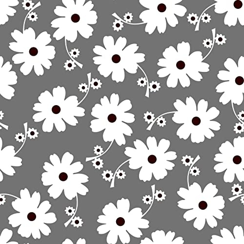 HEKO PANELS Stoff Oxford Wasserdichte Meterware CanvasPolyester Stoff Zum Nähen Nähstoffe Möbelstoffe Dekostoffe Handwerken Wasserabweisend Blickdicht Blumen Grau Anthrazit 100 x 155 cm