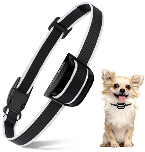 HZK Collar de Corteza de Perro PequeñO, Recargable Collares Antiladridos para Entrenamiento de Perros con 7 Modos de Sensibilidad Y VibracióN de Pitido, Negro