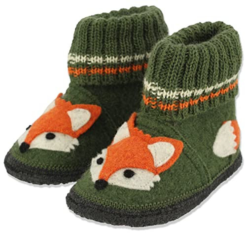 Beck Jungen Hausschuh Fuchs, Grün, 28 EU
