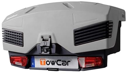TowBox EVO Urban - Caja de equipaje para enganche de remolque | Caja de transporte | Portaequipajes - 1200 x 670 x 650 (gris clásico)