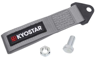 Kyostar Sangle de remorquage universelle pour pare-chocs avant ou arrière, sangles de remorquage haute résistance, version améliorée (gris)
