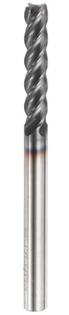 sourcing map Carbide Square Nose End Mill Bit 1/8 Cut Dia 4 Flutes TiAlN Coated Milling Cutter for Hardened Steel Metal (1/8 Shank 1/2 Cut Length 1-1/2 Long 30 Degree Helix)