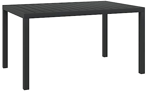 jiangboyue-42791 Table de jardin en aluminium et WPC Noir 150 x 90 x 74 cm