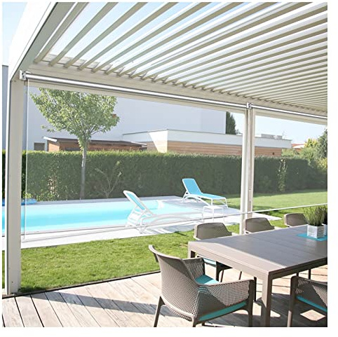 Rotolo in PVC trasparente impermeabile antivento tenda da balcone rullo in plastica trasparente con ferramenta 160 x 220 cm/62,9 x 86,6 pollici per terrazza facile da pulire all'aperto