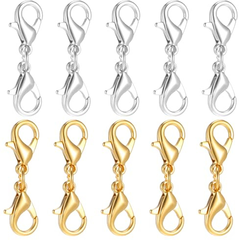 LXUEJIE 30 Stück Kettenverschluss, Armband Verschluss Doppelöffnung Karabinerverschluss Schmuck Verschluss Extender Schmuckverschlüsse Ketten Verschlüsse für DIY Armbänder Schmuck Halsketten