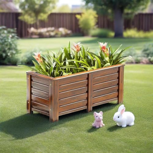 Grandi fioriere rettangolari in Legno Vasi da Fiore, fioriera da Giardino all'aperto Piantare Raise Bed Cesti Fiori Vaso per Piante per Patio, Balcone, Giardino