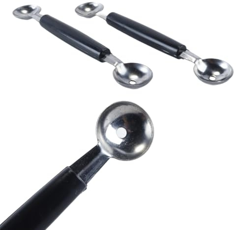 Gorise Scavino per melone in acciaio inox a doppia faccia, cucchiaio rotondo per gelato alla frutta, biscotti e dessert