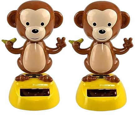 2Pcs Cute Monkey Solar Power Dancing Monkey Figure for Car Dashboard Desktop Decor for Kids Teens Solar Power Kits Auto Parts