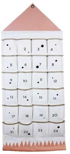 Jul nedräkningskalender jul adventskalender 2025 tyg vägg hängande fyllbar advent med 24 fickor för hem jul nedräkning dekoration