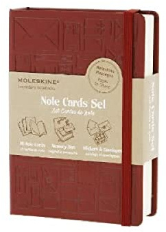Moleskine Red Gift Box Pocket Note Cards Set (Moleskine Messages)
