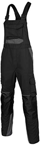 KÜBLER Workwear KÜBLER INNOVATIQ Arbeitslatzhose schwarz, Größe 50, Herren-Arbeitslatzhose aus Mischgewebe, Arbeitslatzhose mit Knieschutztaschen nach EN 14404, leichte Arbeitslatzhose