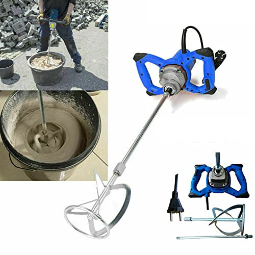 Mélangeur de mortier 2600 W, Mélangeur de ciment électrique, 1700 tr/min, 6 vitesses, tige spirale M14, mélangeur pour mortier Ø 120 mm, batteur manuel pour nourriture