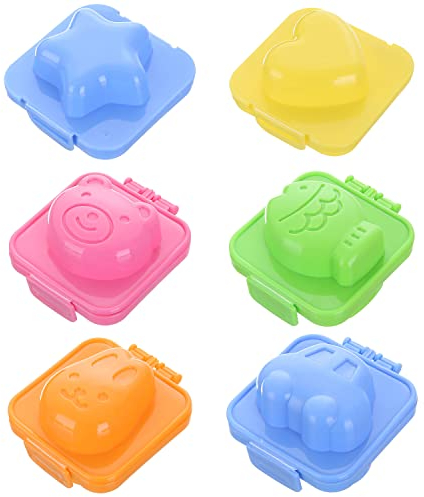 QEEQPF 6 stampi per uova sode, palline di riso, accessori bento, utensili fai da te, adatti per cucine domestiche, scuole, asili e campeggio all'aperto
