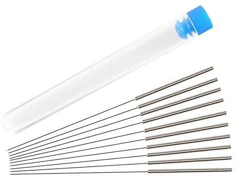 Aokin Kit de nettoyage de buse d'imprimante 3D, 10 aiguilles de 0.4mm, kit d'outils de nettoyage de buse en acier inoxydable