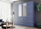 ML Furniture Ltd Kleiderschrank Bali D4 mit Spiegel 196 cm, 3 Schubladen, Garderobeschrank Schlafzimmer, Wohnzimmerschrank, Mehrzweckschrank Farbe: Blau