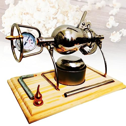 ZZYYZZ 260 ml Mini-Hand-Popcorn-Maschine, traditionelle altmodische Popcorn-Maschine, Retro-Handkurbel-Popcorn-Topf aus Edelstahl, mit Mini-Popcorn-Beutel