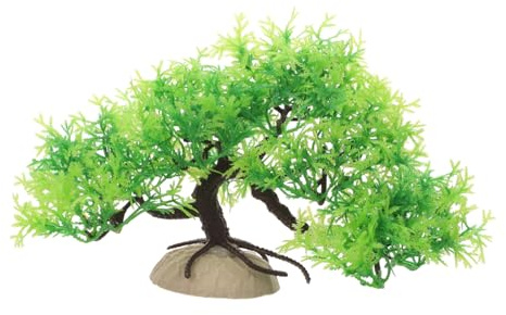 DOITOOL Artificial Pine Tree Aquarium Plant Decoration Lifelike Fish Tank Ornament for Aquascaping Compact Simulation Bonsai Tree for Home Office Decor