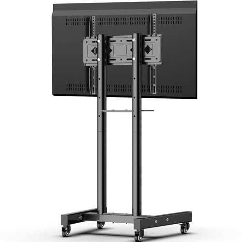 JXMTSPW Support TV roulettes Chariot TV Meuble Support pour Télévision Plasma/LCD/LED/OLED de 26 à 60 Pouces avec Étagère, réglable en Hauteur Peut Supporter jusqu'à 30 kg VESA Max 400 x 400 mm