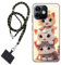 WUACYEAMING Hülle für Ulefone Note 16 Pro (2023),Mode Chic Muster Ultra Dünn TPU Silikon Schutzhülle Slim Case Cover Niedliche Katze mit großen Augen+1*Tragbares Universal-Lanyard