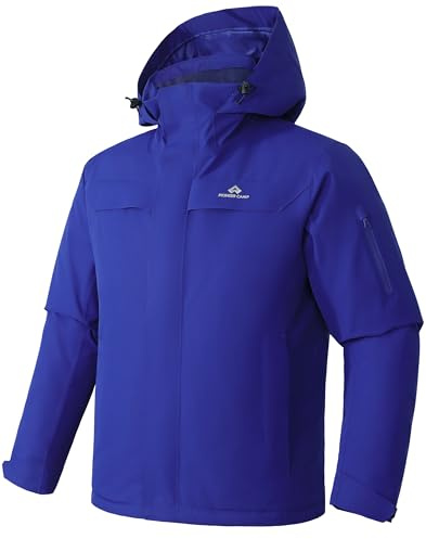 Veste de ski pour homme - Imperméable - Chaude - Respirante - Veste d'hiver avec capuche - Outdoorjac